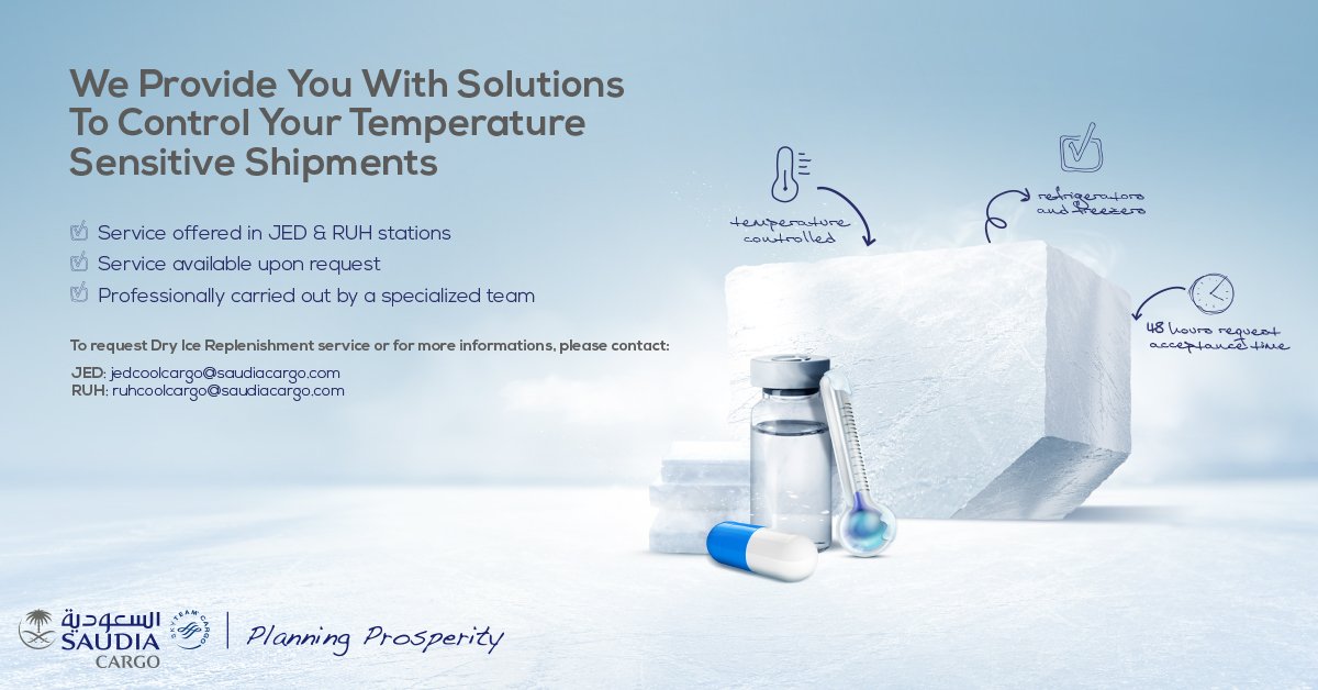 Saudia Cargo Launches Dry Ice Replenishment Service Airfreight Logistics