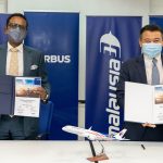 Airbus President Asia-Pacific Anand Stanley & Malaysia Airlines Chief Operations Officer Ahmad Luqman Mohd Azmi signing the extended widebody FHS agreement
